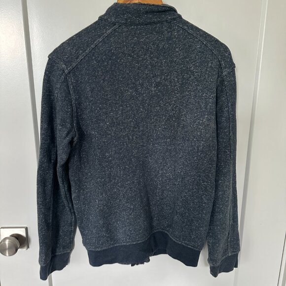Marc Anthony Men's Small Flecked Blue Quarter Zip - Picture 4 of 4